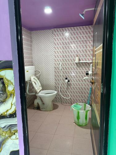 a small bathroom with a toilet in a room at Zen Garden Homestay in Jorhat