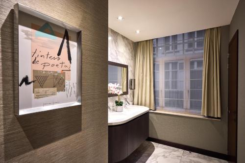 Koupelna v ubytování Hotel Aragon