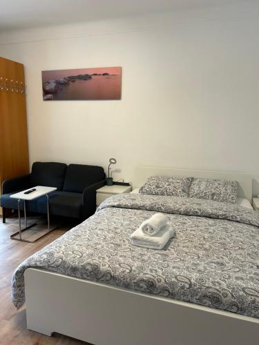 Llit o llits en una habitació de Studio à Niederkorn