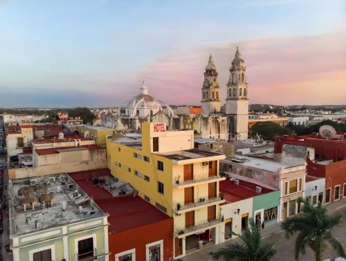 an aerial view of the city of mexico at Hotel Murallas 231, CENTRO HISTORICO in Campeche