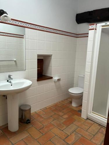 a bathroom with a sink and a toilet at rincón de covadonga in Caño