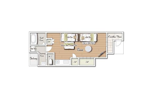 a floor plan of a room withium at fuu in Fukuoka