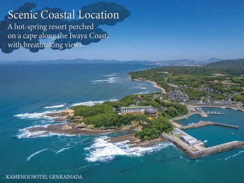 a hot spring resort perched on a cape along the hawkesoc coastwith at KAMENOI HOTEL Genkainada All-Inclusive Resort in Kitakyushu