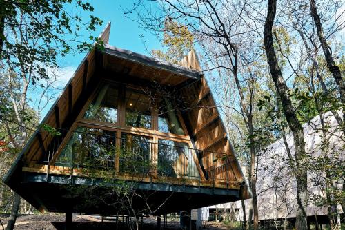 a tree house in the middle of the forest at SANU 2nd Home 那須1st in Nasu