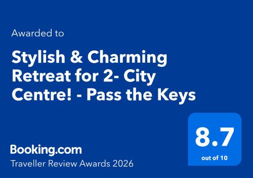 a screenshot of a cell phone with the text upgraded to swish channel retreat at Stylish & Charming Retreat for 2- City Centre! - Pass the Keys in Edinburgh