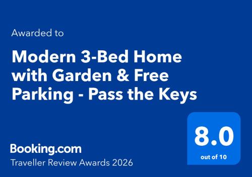 a screenshot of a bed home with garden and free parking pass the keys at Modern 3-Bed Home with Garden & Free Parking - Pass the Keys in Nottingham