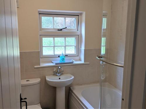a bathroom with a sink and a toilet and a window at 2 Bed in Alford oc-77637 in Rigsby