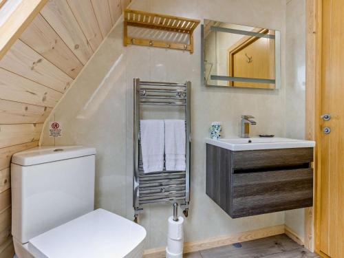 a bathroom with a toilet and a sink at 1 Bed in Shrewsbury oc-93394 in Leighton
