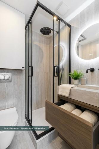 a bathroom with a shower and a sink at PoeticStay - Neuilly sur Seine - Dulud in Neuilly-sur-Seine