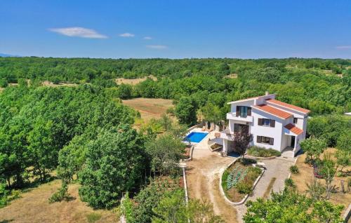 an aerial view of a house with a swimming pool at Holiday Home Pearl in Stone in Imotski