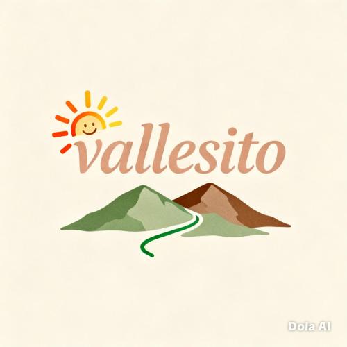 a logo for valleyico with mountains and the sun at Vallesito in Salsipuedes