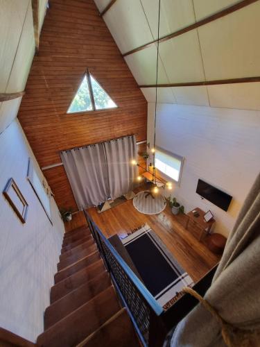 an overhead view of a staircase in a house at Chalé SZ Pantanal in Cáceres