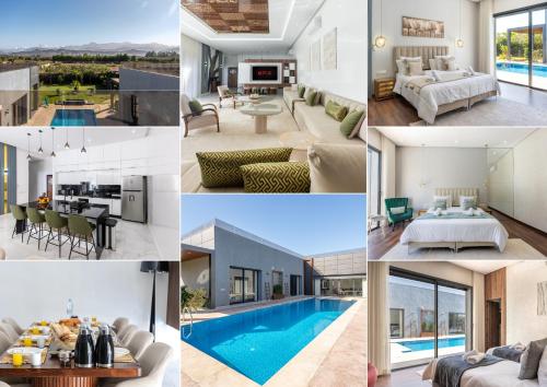 a collage of photos of a house at Villa Ramona, Calme, Luxe et Piscine in Marrakesh