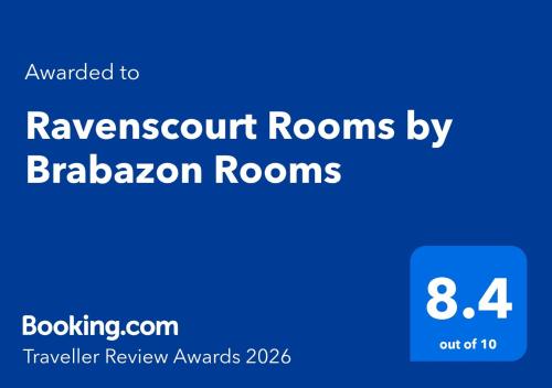 a blue sign with the text exemptrooms by bangalore rooms at Ravenscourt Rooms by Brabazon Rooms in Bristol
