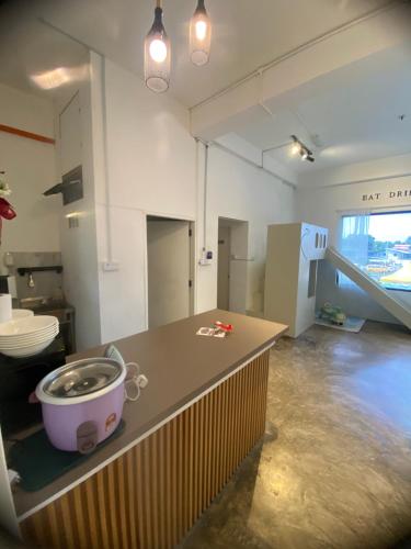 a kitchen with a counter with a bowl on it at AeroHomesuites Tawau in Tawau