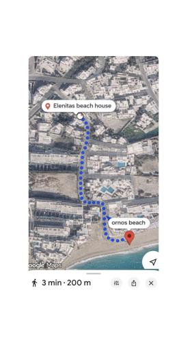 a screenshot of a map of the chicago beach house at Elenitas beach house in Ornos in Ornos