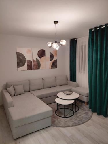 a living room with a couch and a table at Apartment 10 in Inđija