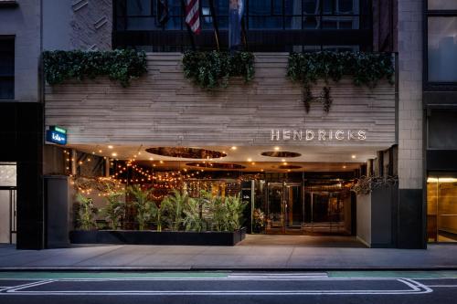 a store front of a building with a sign on it at Hotel Hendricks in New York