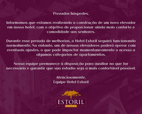 a flyer for an event with a purple background at Hotel Estoril in Campos do Jordão