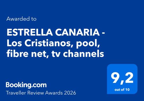 ESTRELLA CANARIA - Los Cristianos, AC, pool, fibre net, tv channels