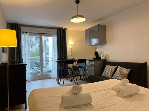 Llit o llits en una habitació de Nideck - Studio avec balcon