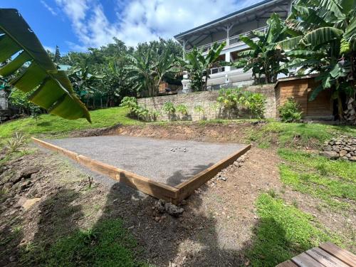 a slab of concrete in front of a house at Villa Tiare in Bora Bora