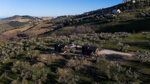 an aerial view of a train on a hill at Intermezzo X by Tiny Away in Citta' Sant'Angelo