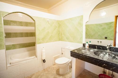a bathroom with a toilet and a sink at Hotel Kasbah Asmaa in Midelt