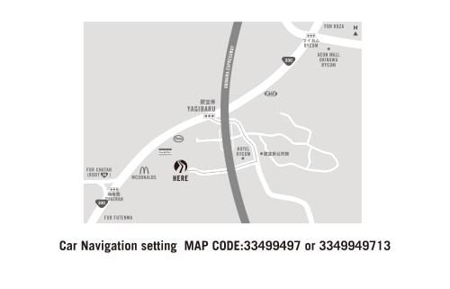 a map of the car navigation setting map map code code at Spice Motel Okinawa in Kitanakagusuku