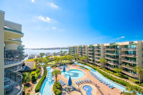 an aerial view of the pool at a resort at Phoenix on the Bay 1528 in Orange Beach