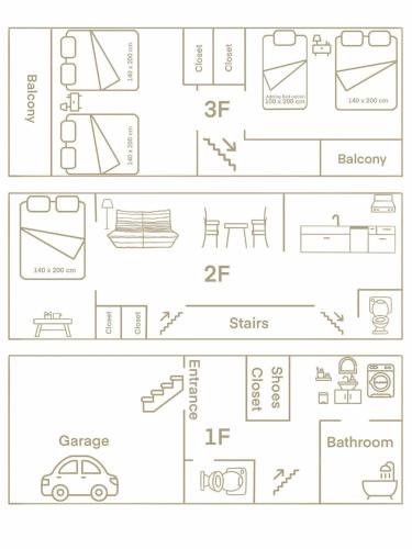 Osaka Rail Cottage, 7 min JR Kyobashi, 3-Story House,Parking