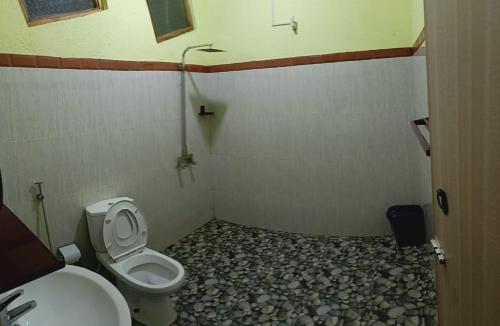 a bathroom with a toilet and a sink at Terico resort in Belihuloya