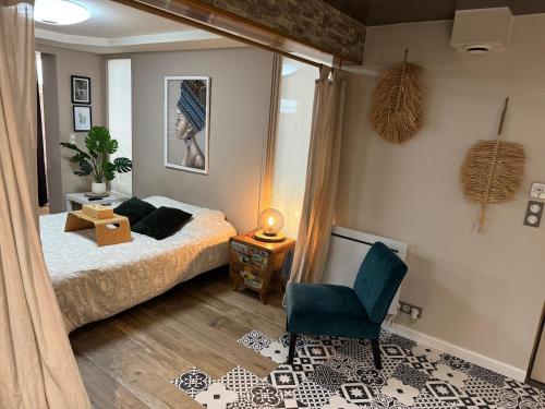 Llit o llits en una habitació de Relaxed appartment