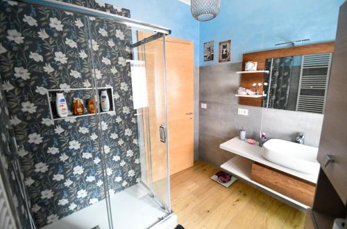 a bathroom with a shower and a sink at B&B Maison Glenì in Isernia