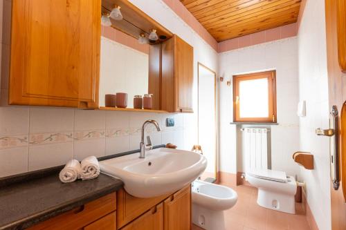 a bathroom with a sink and a toilet at Il Giardino dei Gigli in Meta