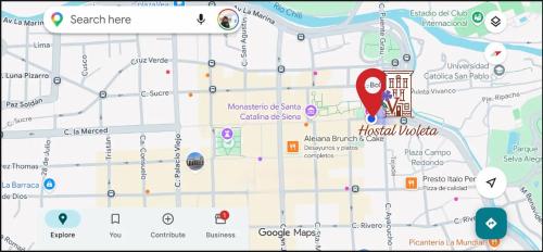 a map of the hotel lucrezia at Hostal Violeta in Arequipa