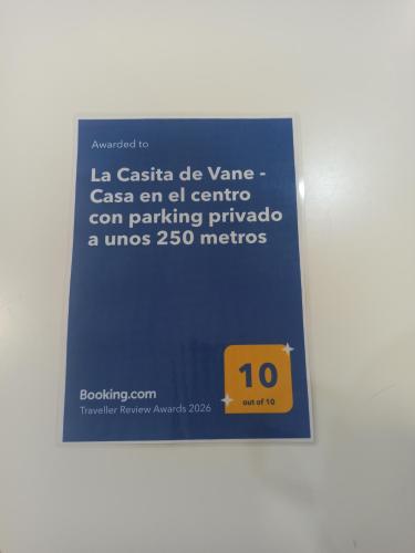 a sign that says las casitas die vancaanca an all centre con parking at La Casita de Vane - Casa en el centro con parking privado a unos 250 metros in Cangas de Morrazo
