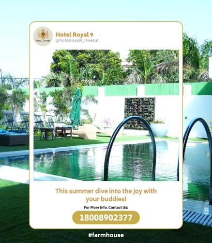 a website for a hotel resort with a swimming pool at Royal 9 Farm House in Meerut