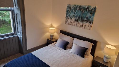 a bedroom with a bed with two pillows at The Geo Apartment in Montrose