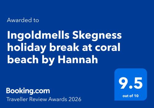 a screenshot of a cell phone with the words eyelidislessessholiday break at Ingoldmells Skegness holiday break at coral beach by Hannah in Lincolnshire