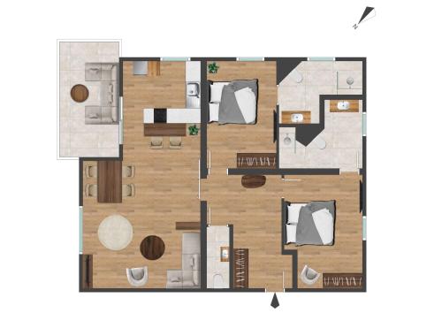 a floor plan of a condo at Alpen-Lounge Apartment 17 Zillertal in Fügen