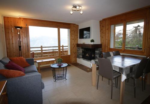 Asters 24 pres de la telecabine a Anzere avec vue sur les Alpes