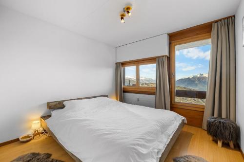 Saphir 404 pres de la telecabine a Anzere avec vue sur les Alpes