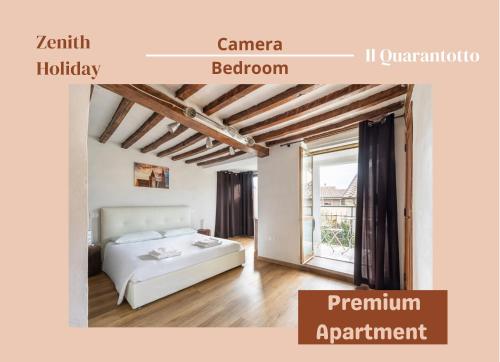 a bedroom with a bed and a window at Centro storico - 2 min da Piazza Grande - Free Parking in Arezzo