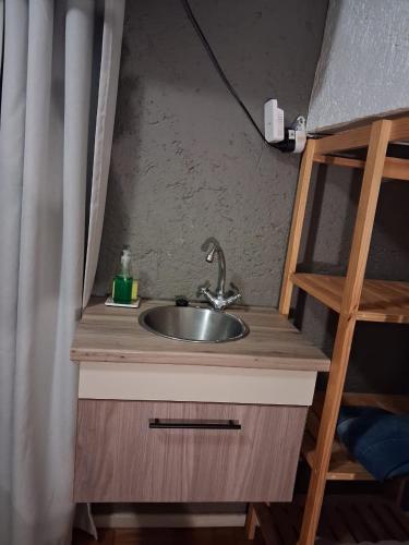 a sink in a tiny room with a ladder at Die Eend Studio in Centurion
