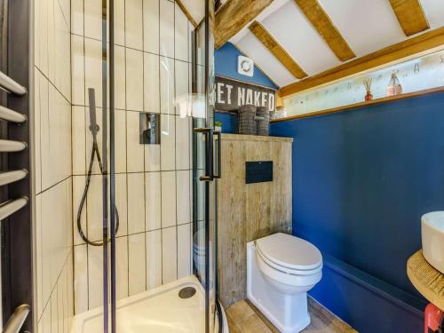 a bathroom with a toilet and a shower at 1 Bed in Ashford oc-82527 in Biddenden