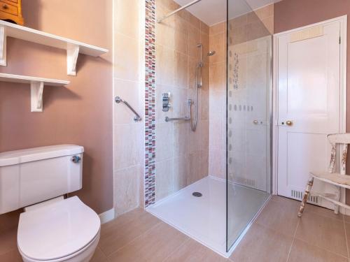 a bathroom with a toilet and a glass shower at 2 Bed in Colchester oc-42650 in Dedham