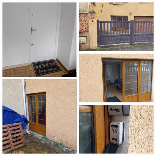 a group of four pictures of a building at Chez Niko in Martigues