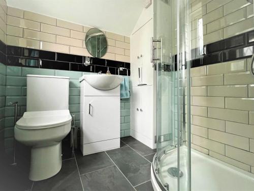 a bathroom with a toilet and a sink and a shower at 2 Bed in Westerham oc-88626 in Westerham
