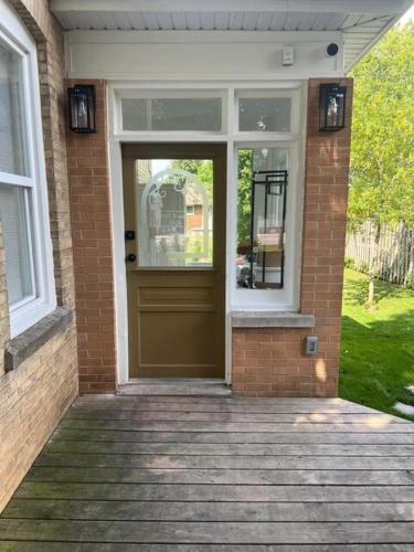 a front door of a house with at Walkerton Sauna Suite in Walkerton